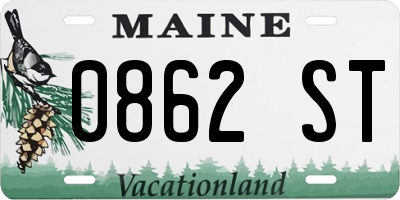 ME license plate 0862ST