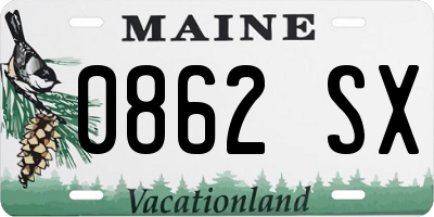 ME license plate 0862SX