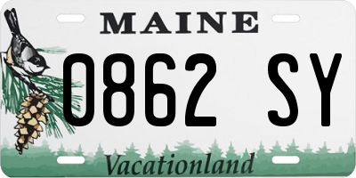 ME license plate 0862SY
