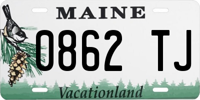 ME license plate 0862TJ