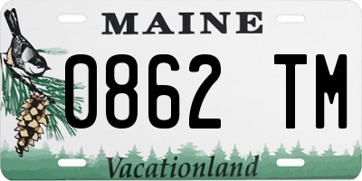 ME license plate 0862TM