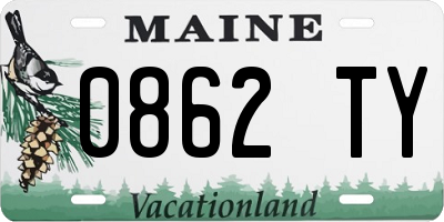 ME license plate 0862TY