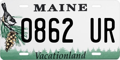 ME license plate 0862UR