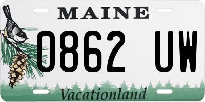 ME license plate 0862UW