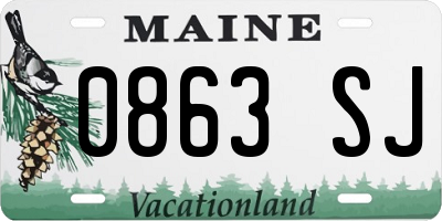 ME license plate 0863SJ