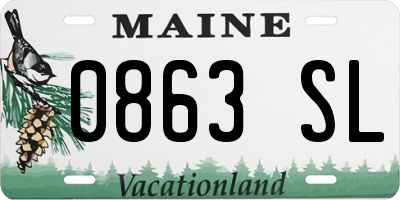 ME license plate 0863SL