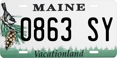 ME license plate 0863SY