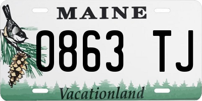 ME license plate 0863TJ