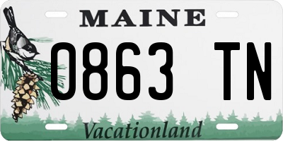 ME license plate 0863TN