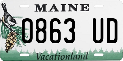ME license plate 0863UD