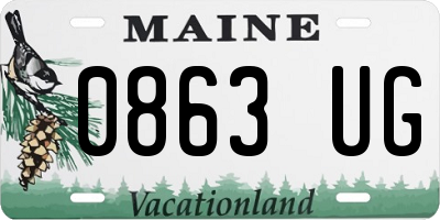 ME license plate 0863UG