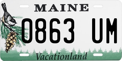 ME license plate 0863UM