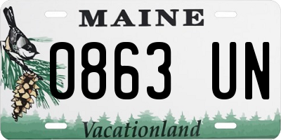 ME license plate 0863UN