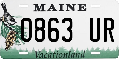 ME license plate 0863UR