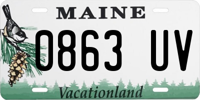 ME license plate 0863UV
