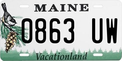 ME license plate 0863UW
