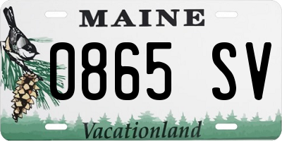 ME license plate 0865SV