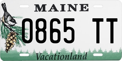 ME license plate 0865TT