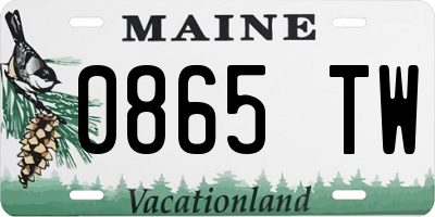 ME license plate 0865TW