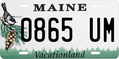 ME license plate 0865UM