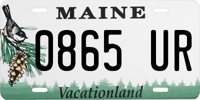 ME license plate 0865UR