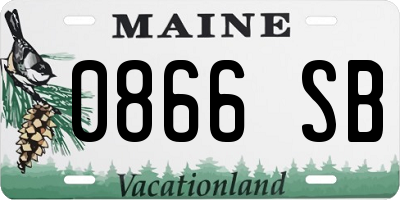 ME license plate 0866SB
