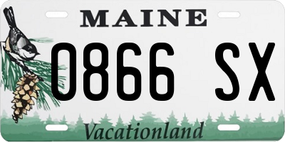 ME license plate 0866SX