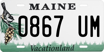 ME license plate 0867UM