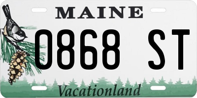 ME license plate 0868ST