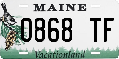 ME license plate 0868TF