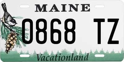 ME license plate 0868TZ