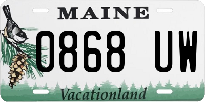 ME license plate 0868UW