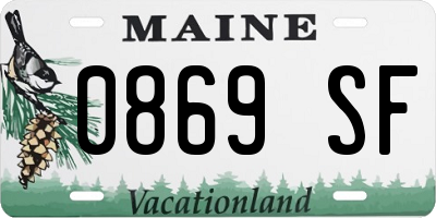 ME license plate 0869SF