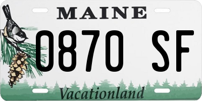 ME license plate 0870SF