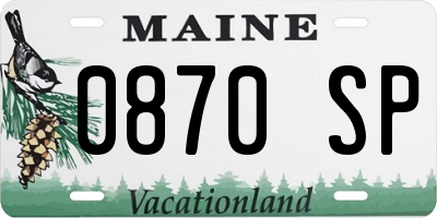 ME license plate 0870SP
