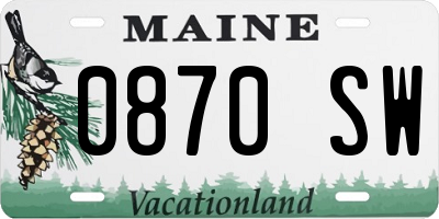 ME license plate 0870SW