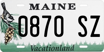 ME license plate 0870SZ