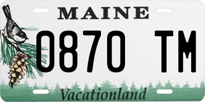 ME license plate 0870TM