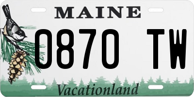 ME license plate 0870TW