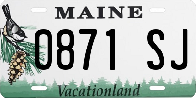 ME license plate 0871SJ