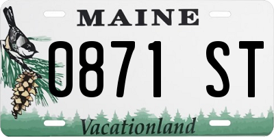 ME license plate 0871ST