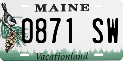 ME license plate 0871SW