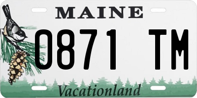 ME license plate 0871TM