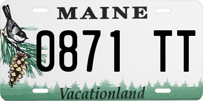 ME license plate 0871TT