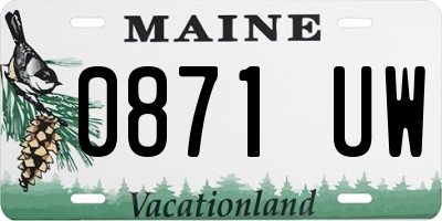 ME license plate 0871UW