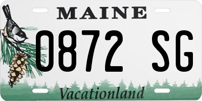 ME license plate 0872SG