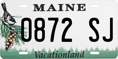 ME license plate 0872SJ