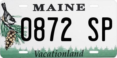 ME license plate 0872SP