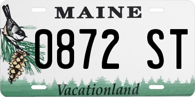 ME license plate 0872ST