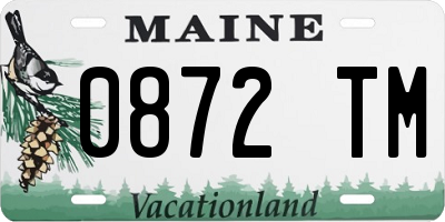ME license plate 0872TM